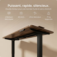 Bureau assis-debout électrique Postrua 160x70 cm — Bois