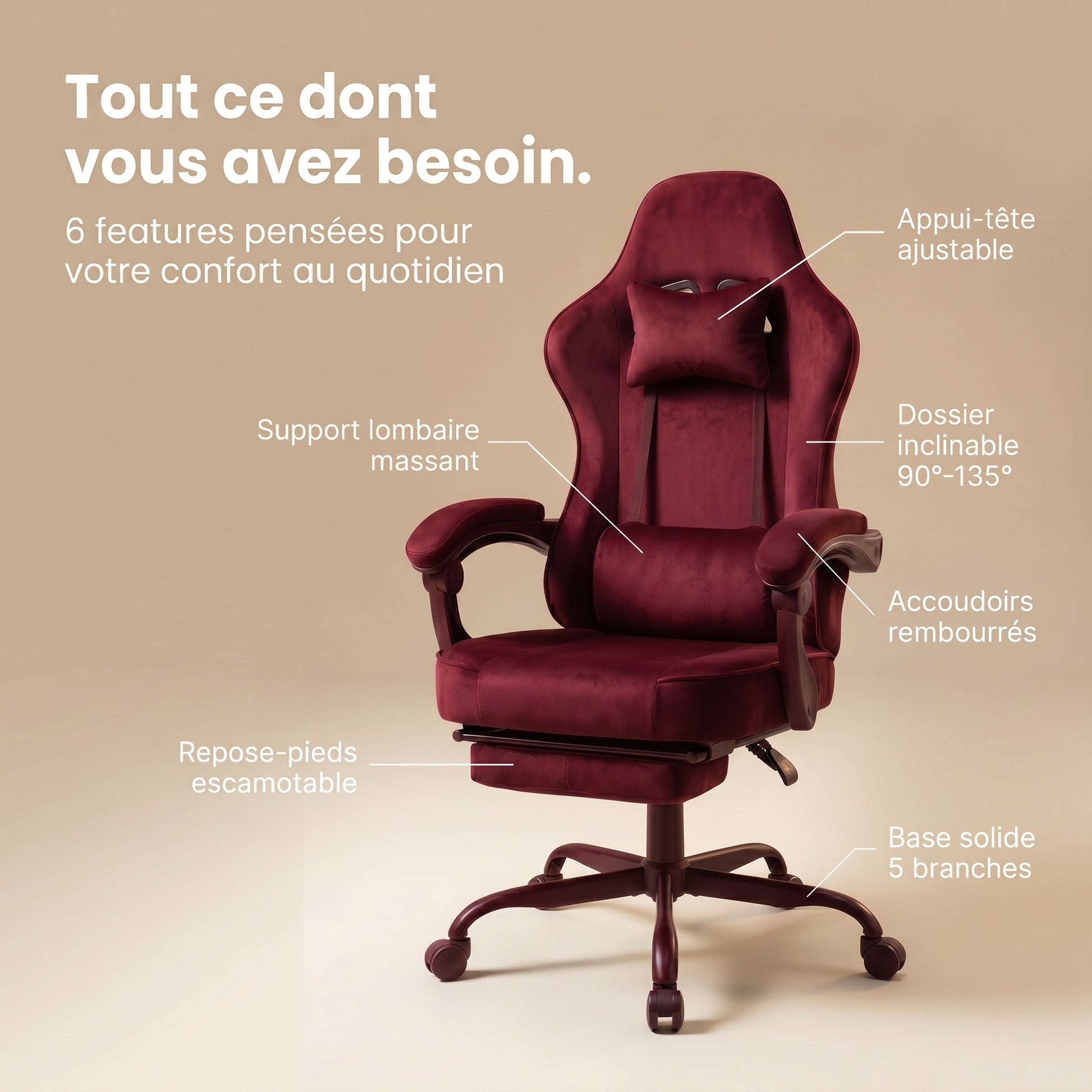 Chaise gaming rouge
