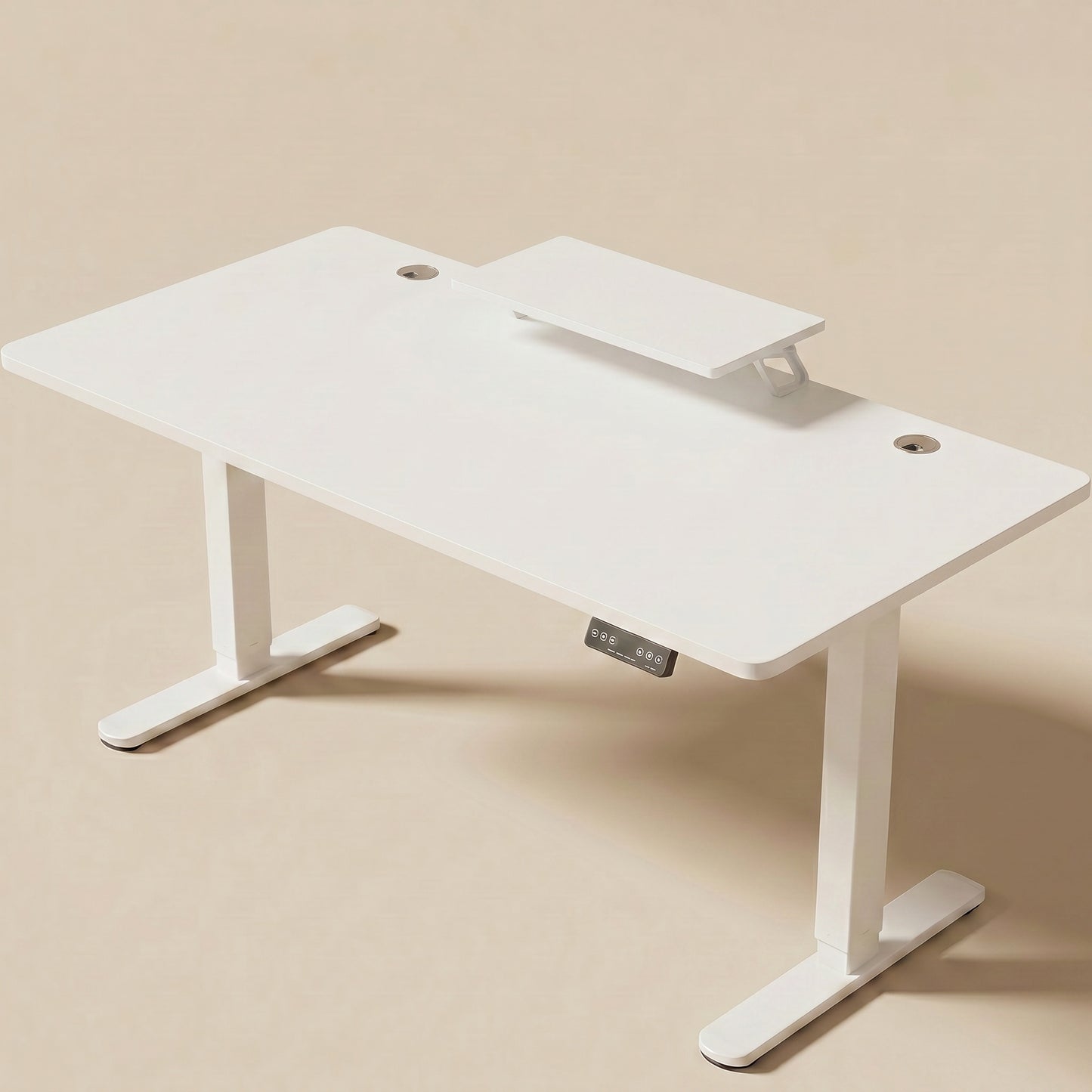 Bureau assis-debout électrique Postrua 160x70 cm — Blanc
