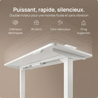 Bureau assis-debout électrique Postrua 160x70 cm — Blanc