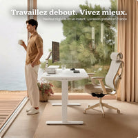 Bureau assis-debout électrique Postrua 160x70 cm — Blanc