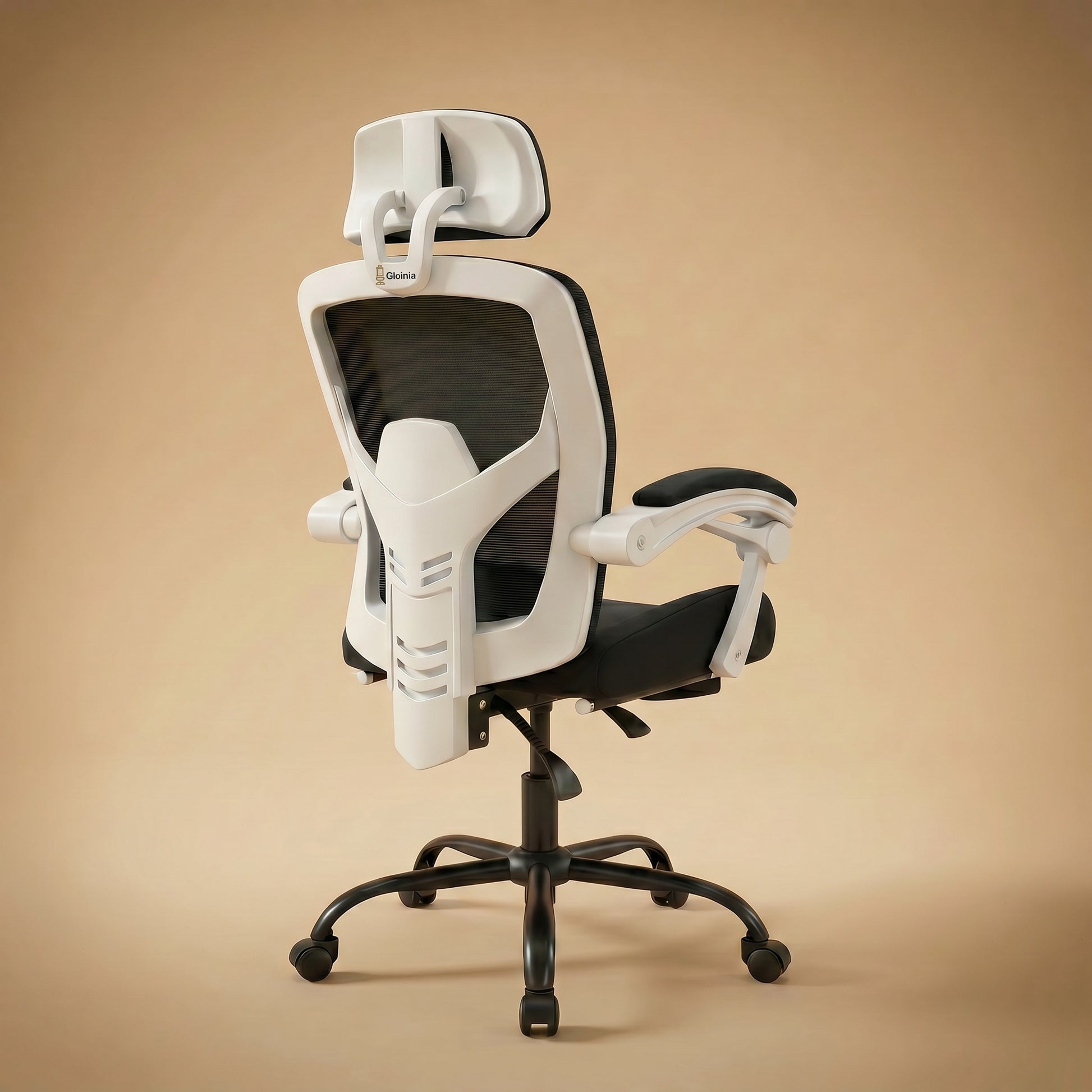 Chaise de bureau ergonomique Postrua noire à maille respirante et soutien lombaire