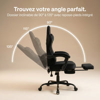 Chaise gaming noir