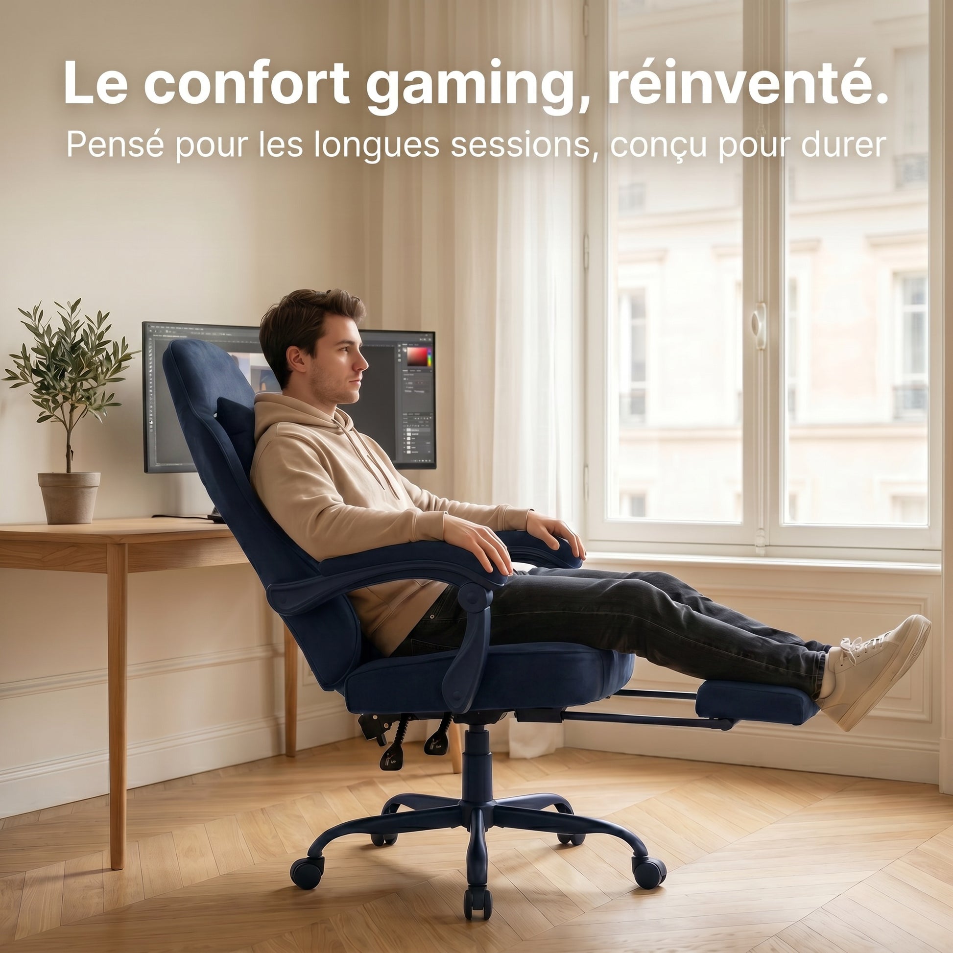 Chaise gaming bleu