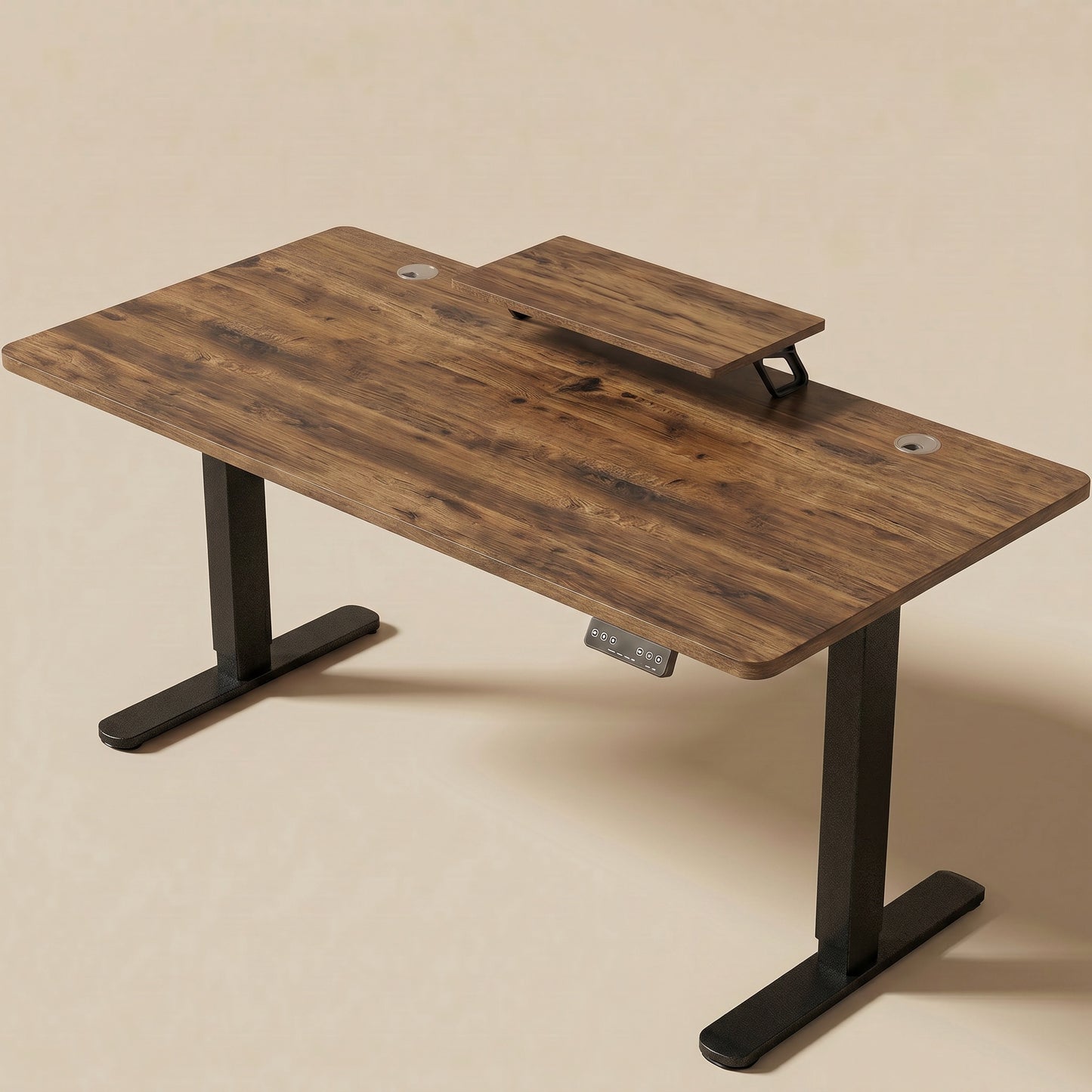 Bureau assis-debout électrique Postrua 160x70 cm à plateau bois