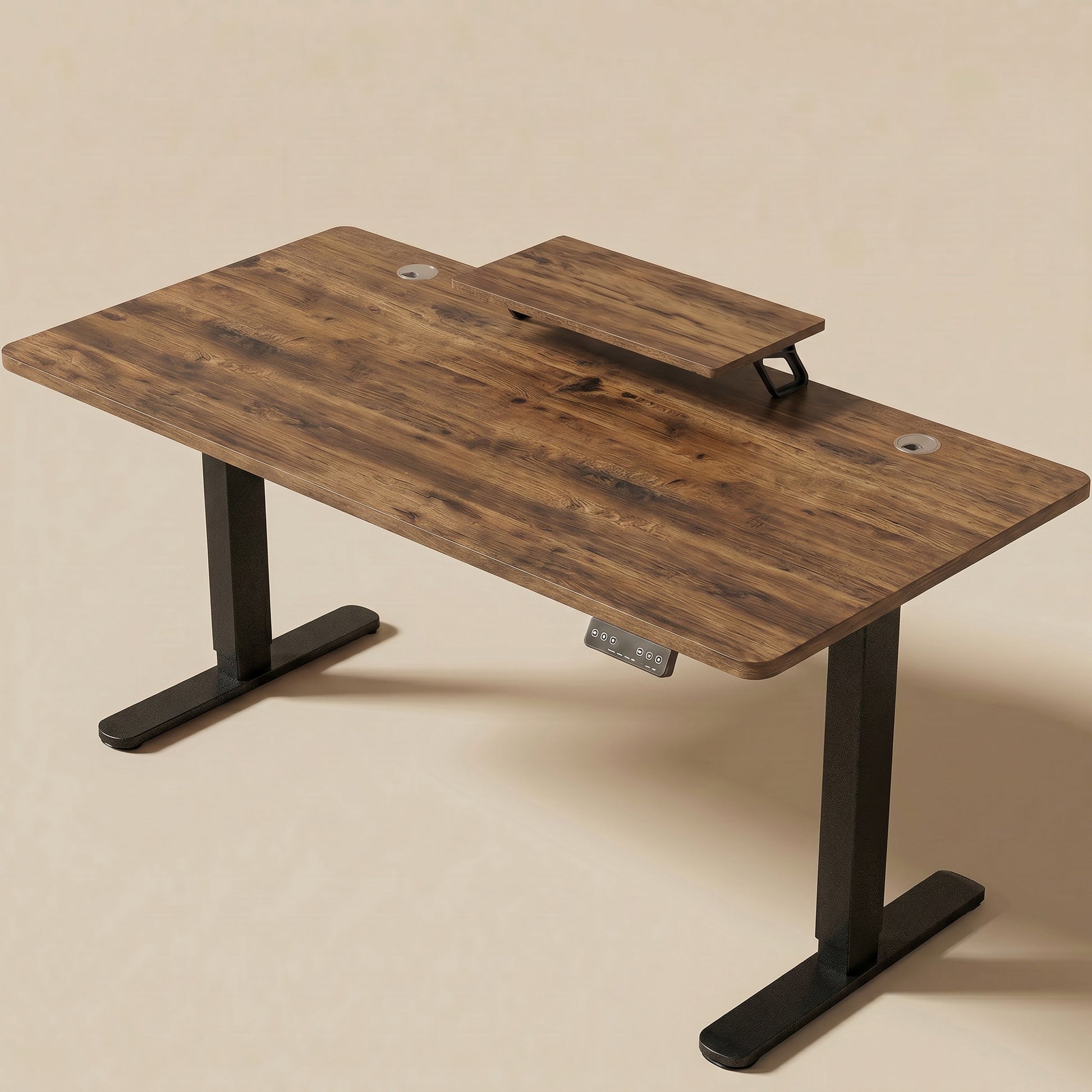 Bureau assis-debout électrique Postrua 160x70 cm à plateau bois