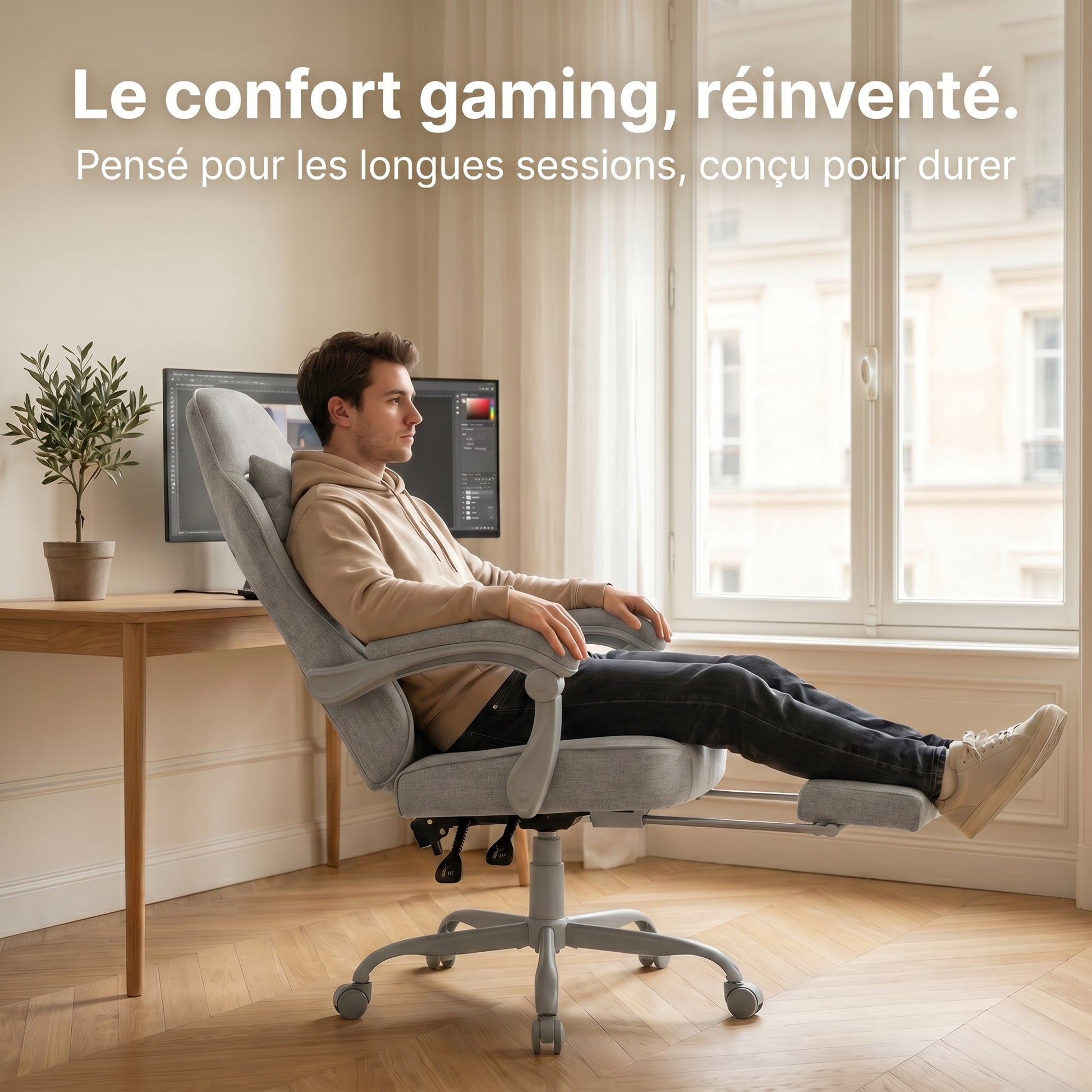 Chaise gaming gris