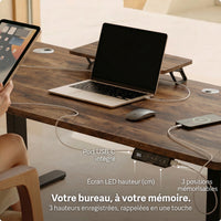 Bureau assis-debout électrique Postrua 160x70 cm — Bois
