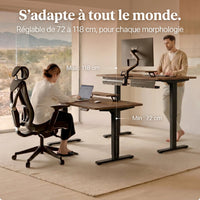 Bureau assis-debout électrique Postrua 160x70 cm — Bois