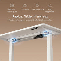 Bureau assis-debout électrique compact Postrua 120x60 cm — Blanc